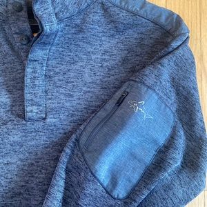 Greg Norman pull over 3/4 button up